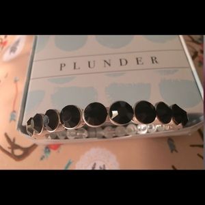 PlunderDesign black rhinestones and silver metal